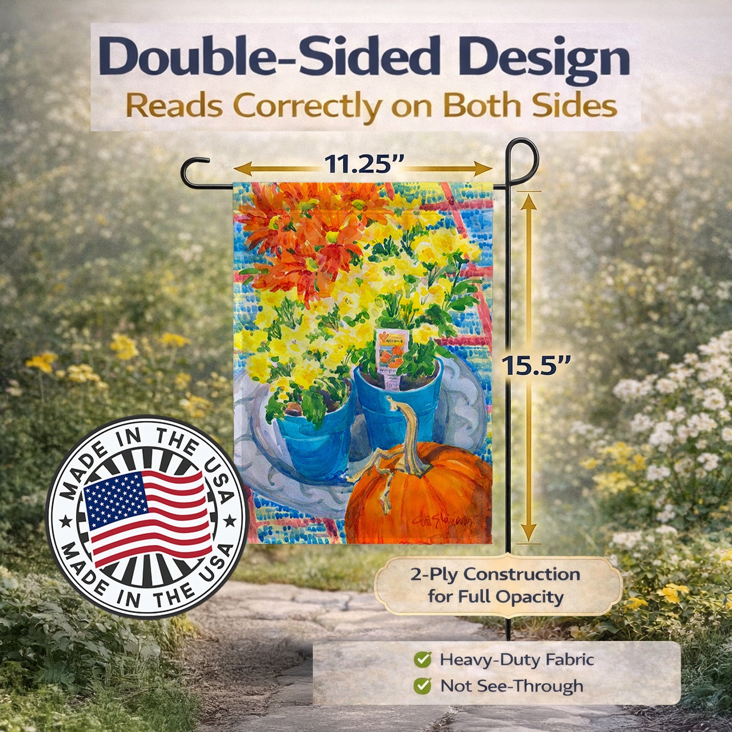 Flower - Mums Garden Flag Mailbox Decorative Yard Banner Outside Patio Artwork for Flower Beds, Garden Size, Multicolor