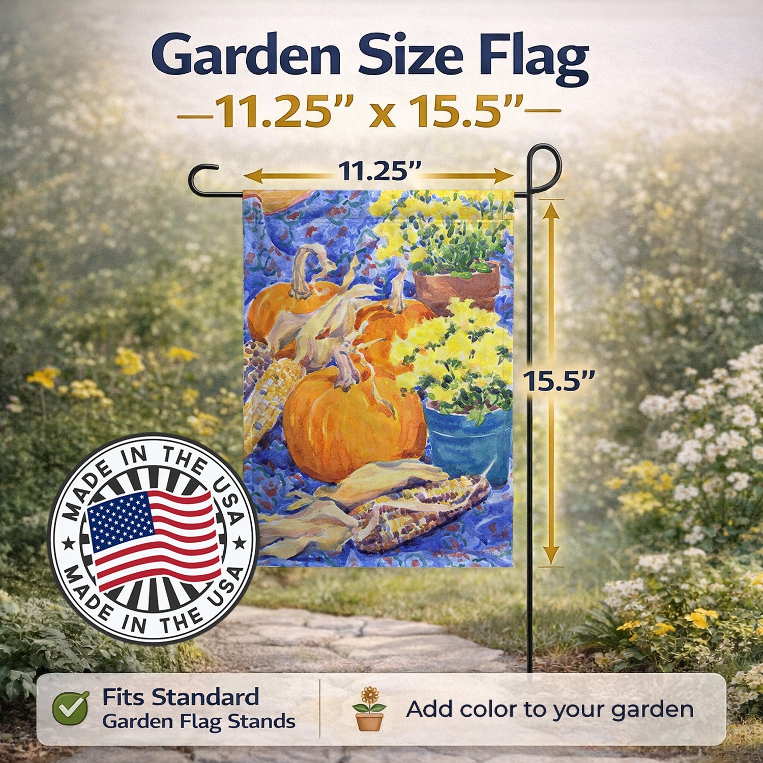 Flower - Mums Garden Flag Mailbox Decorative Yard Banner Outside Patio Artwork for Flower Beds, Garden Size, Multicolor